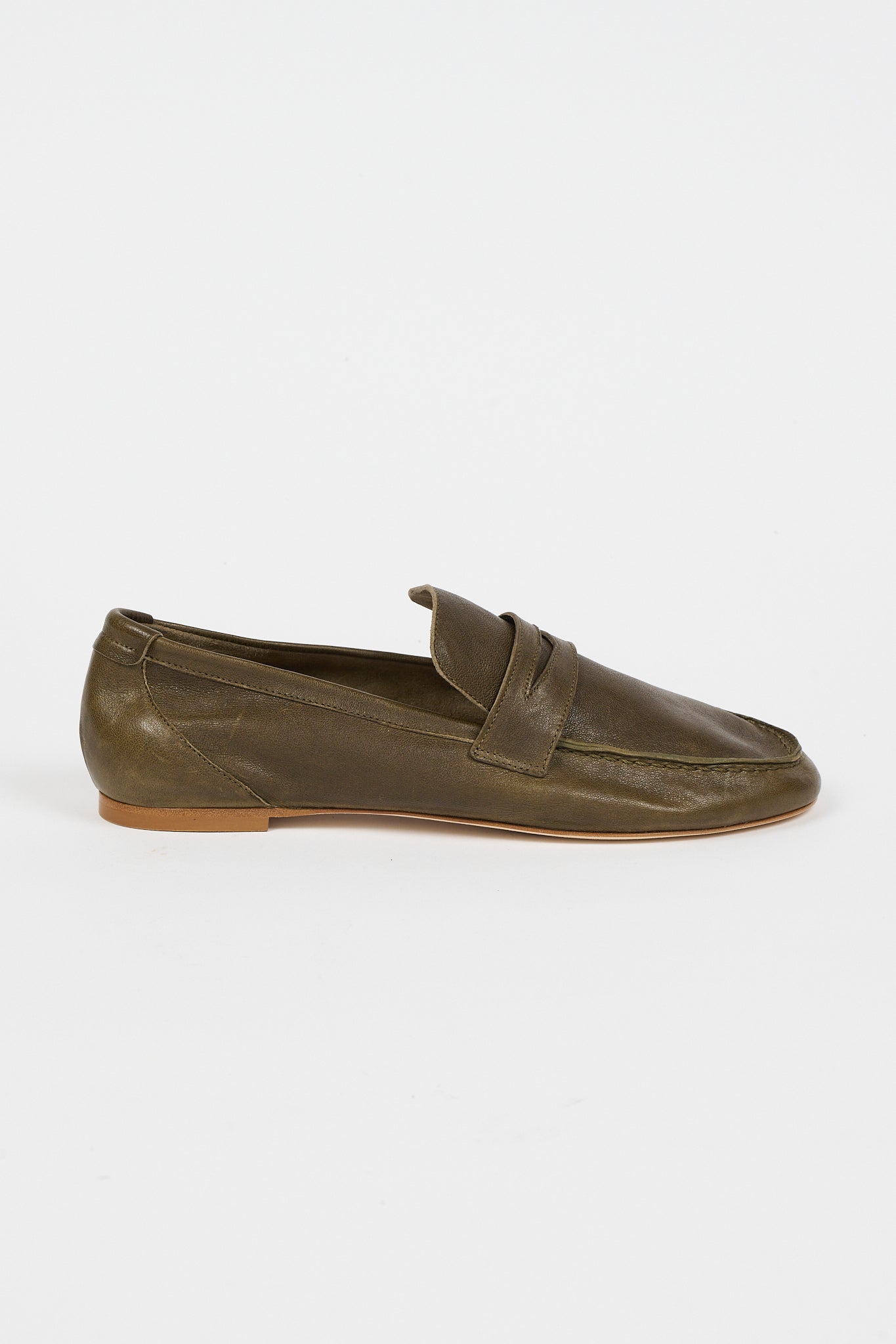 The Unlined Penny Loafer in Olive