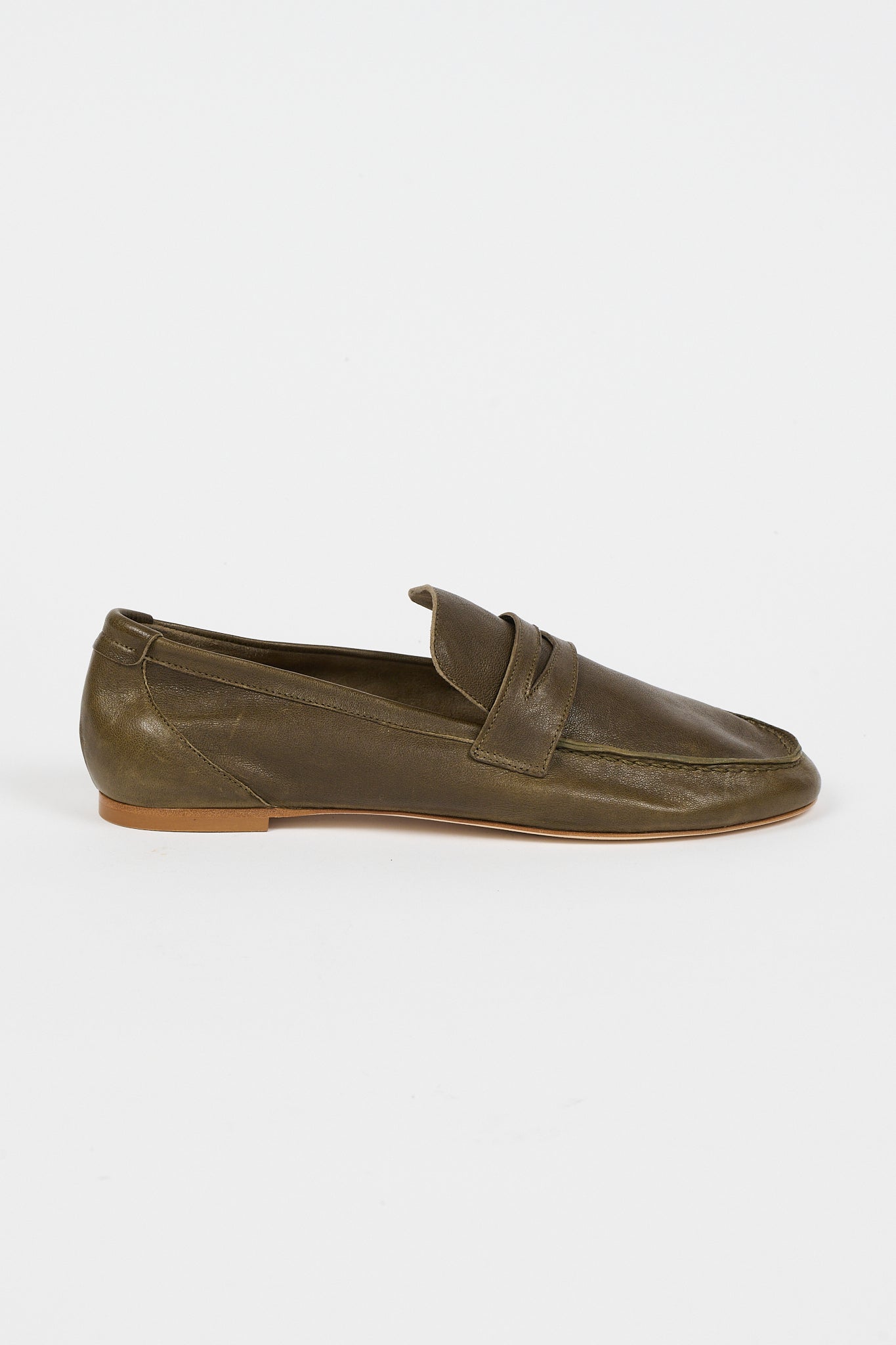 The Unlined Penny Loafer in Olive