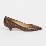 The Kitty Point Heel in Grey Croc