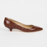 The Kitty Point Heel in Brown Croc