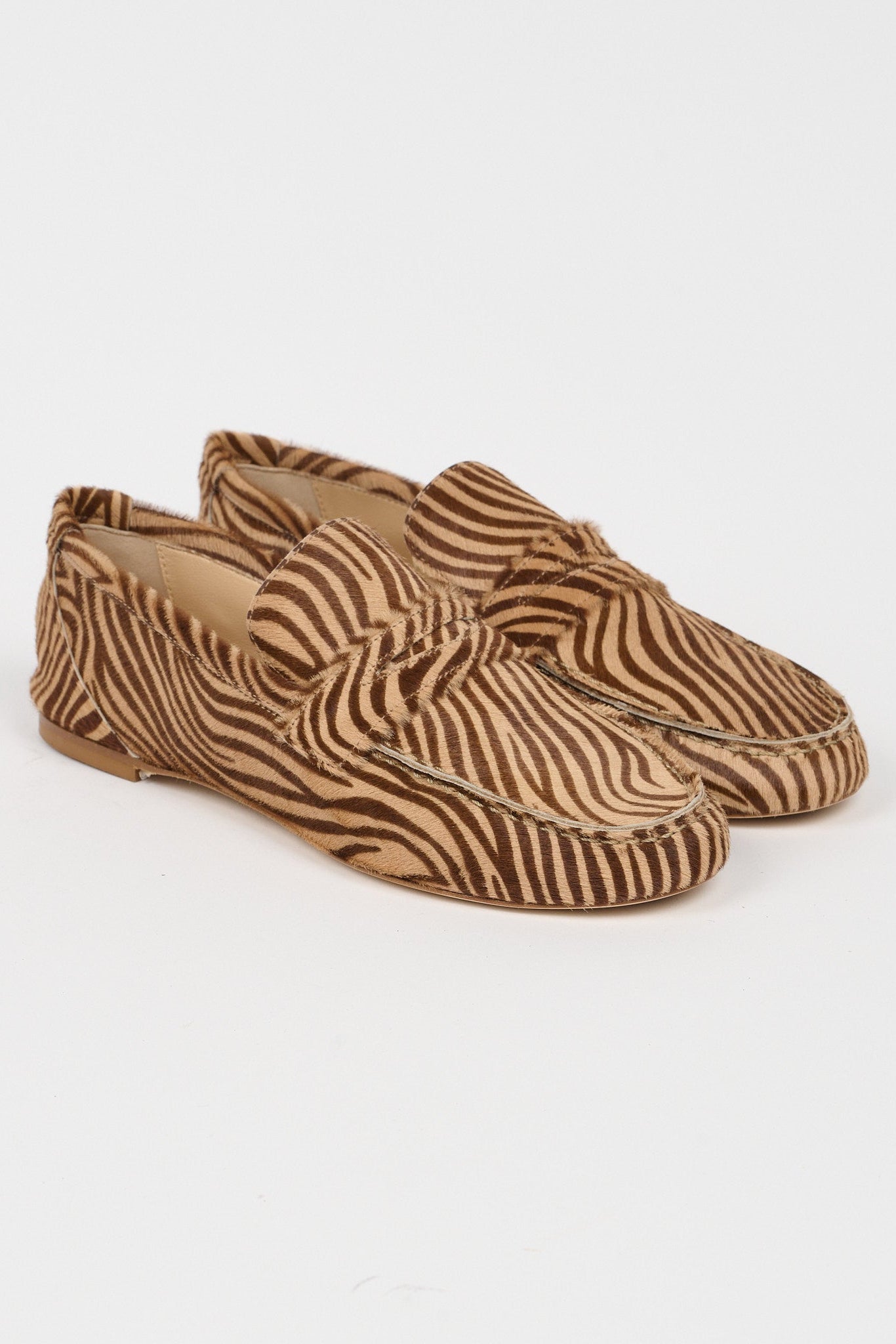 The Penny Loafer in Tan Zebra