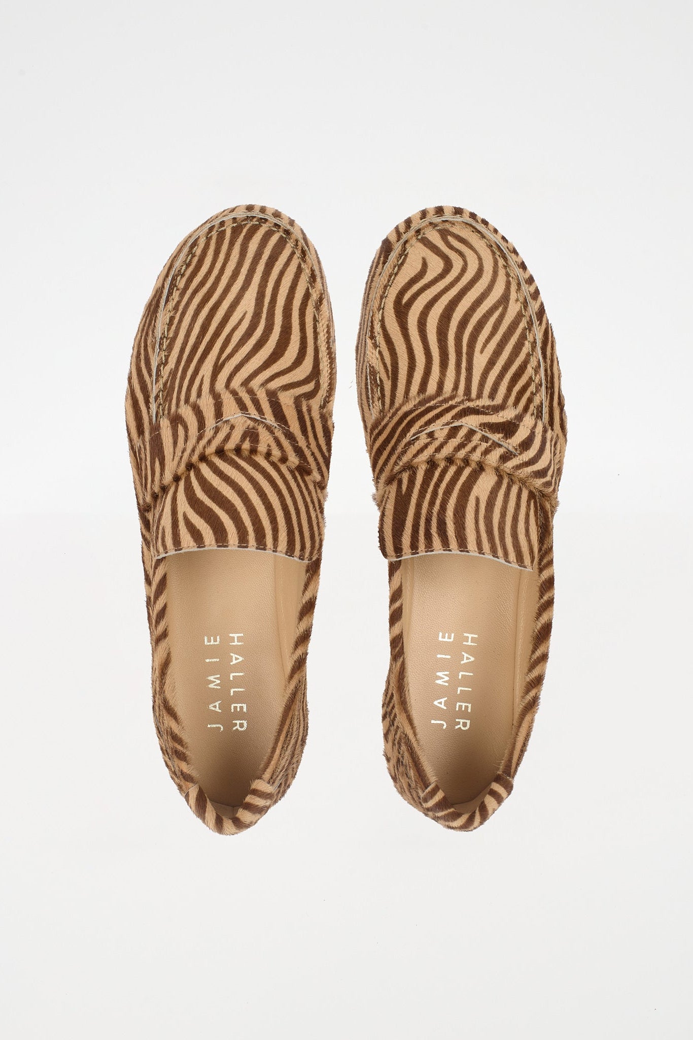 The Penny Loafer in Tan Zebra