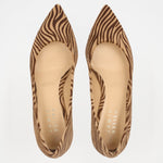 The Kitty Point Heel in Tan Zebra
