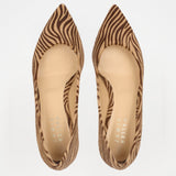 The Kitty Point Heel in Tan Zebra