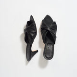 The Knot Heel in Black Leather - Jamie Haller