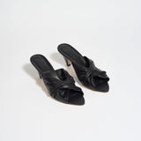 The Knot Heel in Black Leather - Jamie Haller