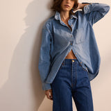 The Essential Shirt in Timeworn Indigo Front