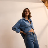 The Crease Jean in Flat Crease Side Angled View