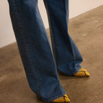 The Crease Jean in Flat Crease Detail of Hem and Shoe