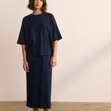 The Column Midi in Navy