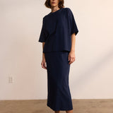 The Column Midi in Navy