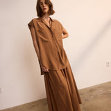 The Midi Swing Skirt in Clay