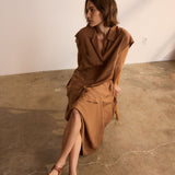 The Reiki Sleeveless Shirt in Clay