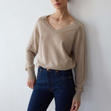 The V Fave Cashmere Sweater in Oatmeal