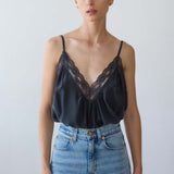 The Deep V Cami in Dark Grey
