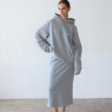 The Sweatshirt Skirt in Heather Grey