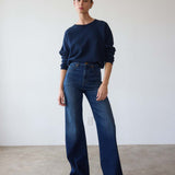The Crease Jean in Distressed Dark