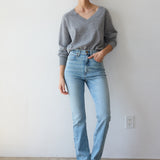 The V Fave Cashmere Sweater in Light Heather