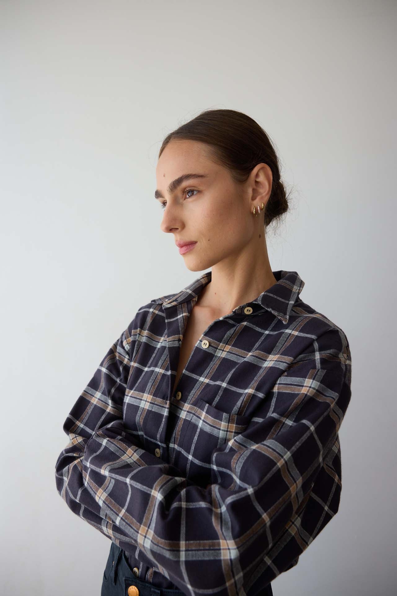 The Weekend Shirt in Charcoal Plaid