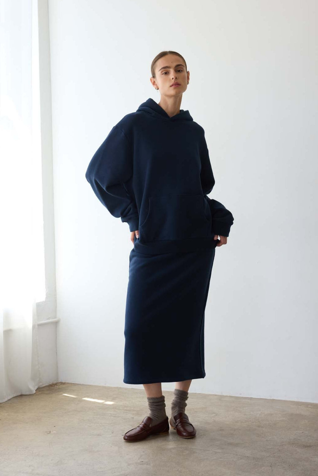 The Sweatshirt Skirt in Navy