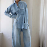 The Essential Shirt in Ice Indigo