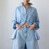 The Essential Shirt in Ice Indigo