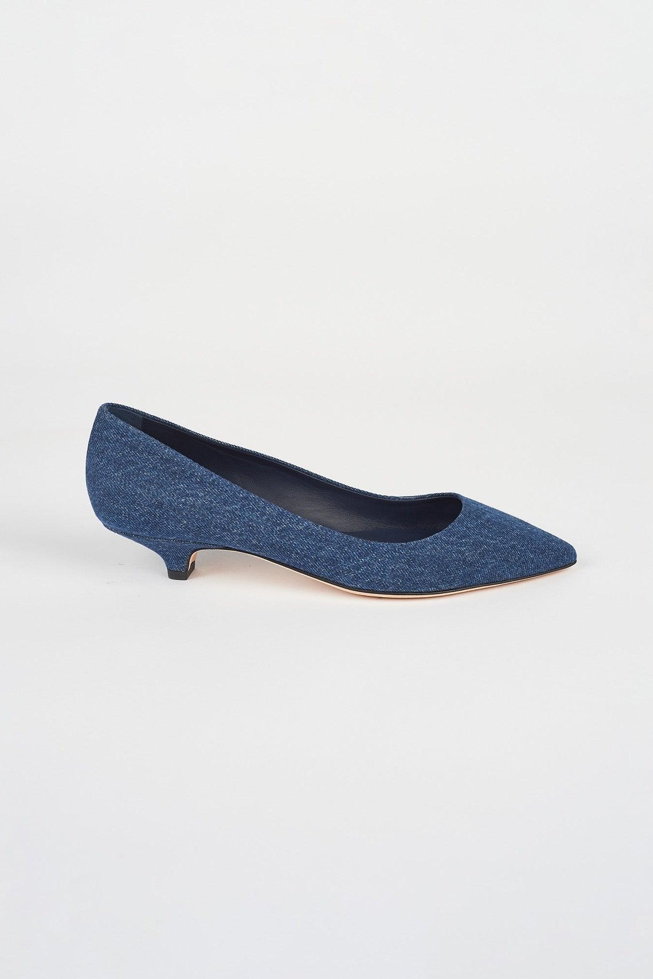 The Kitty Point Heel in Denim - Jamie Haller