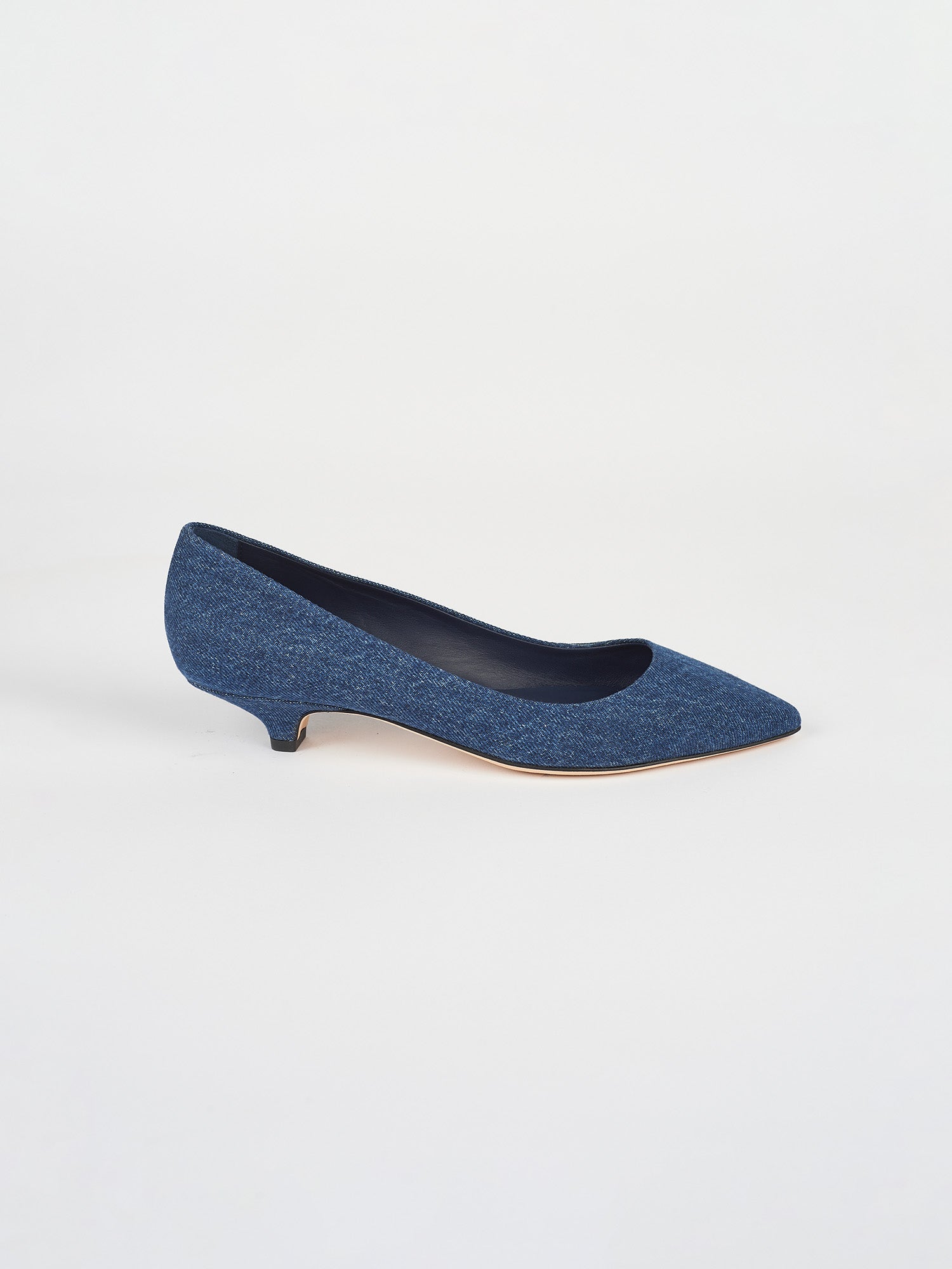 The Kitty Point Heel in Denim - Jamie Haller