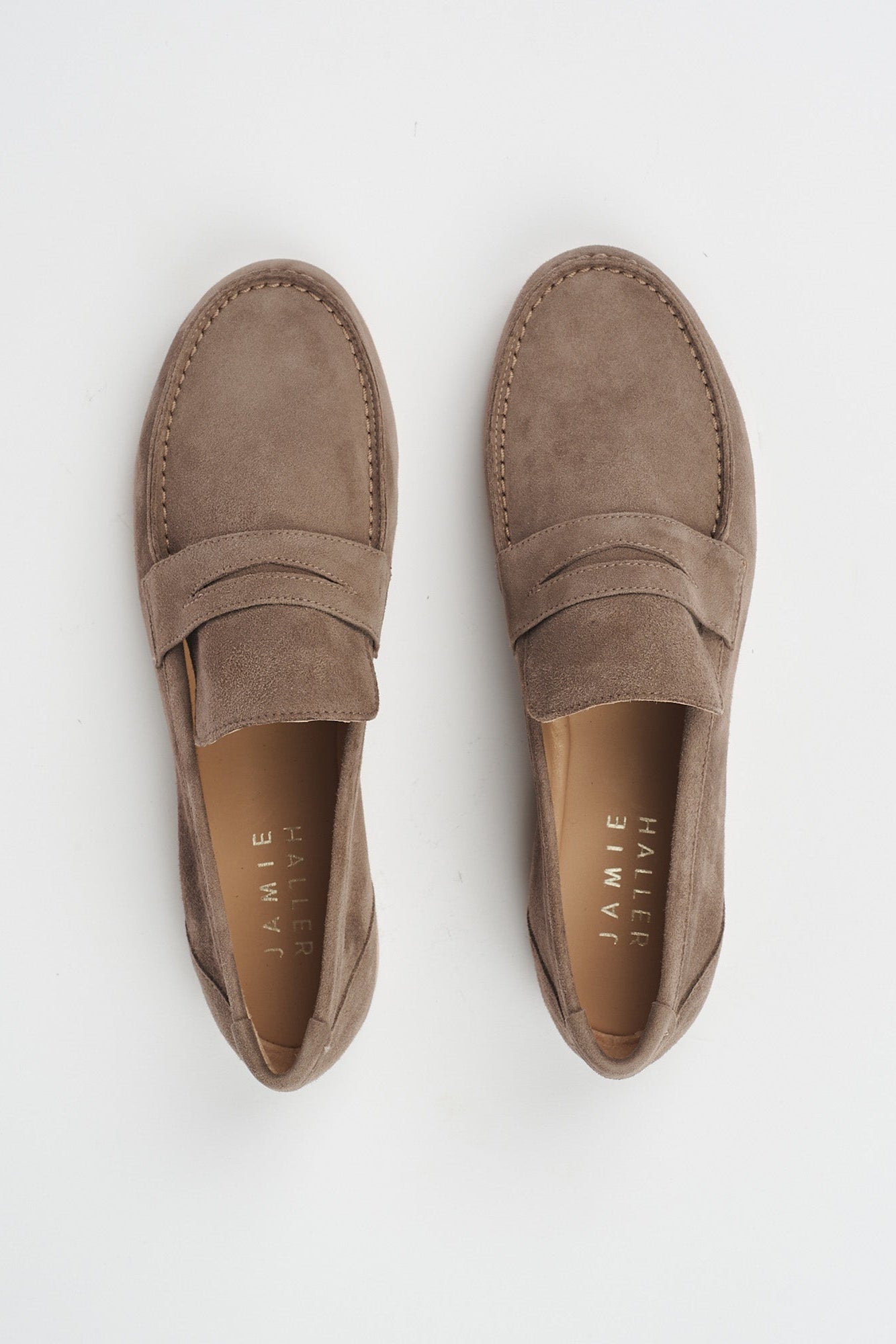 The Penny Loafer in Taupe Suede - Jamie Haller