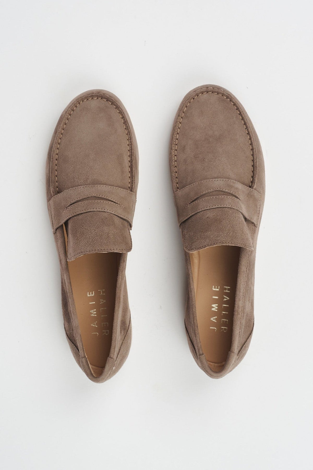 The Penny Loafer in Taupe Suede - Taupe Suede / 36