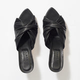 The Knot Heel in Black Leather - Jamie Haller