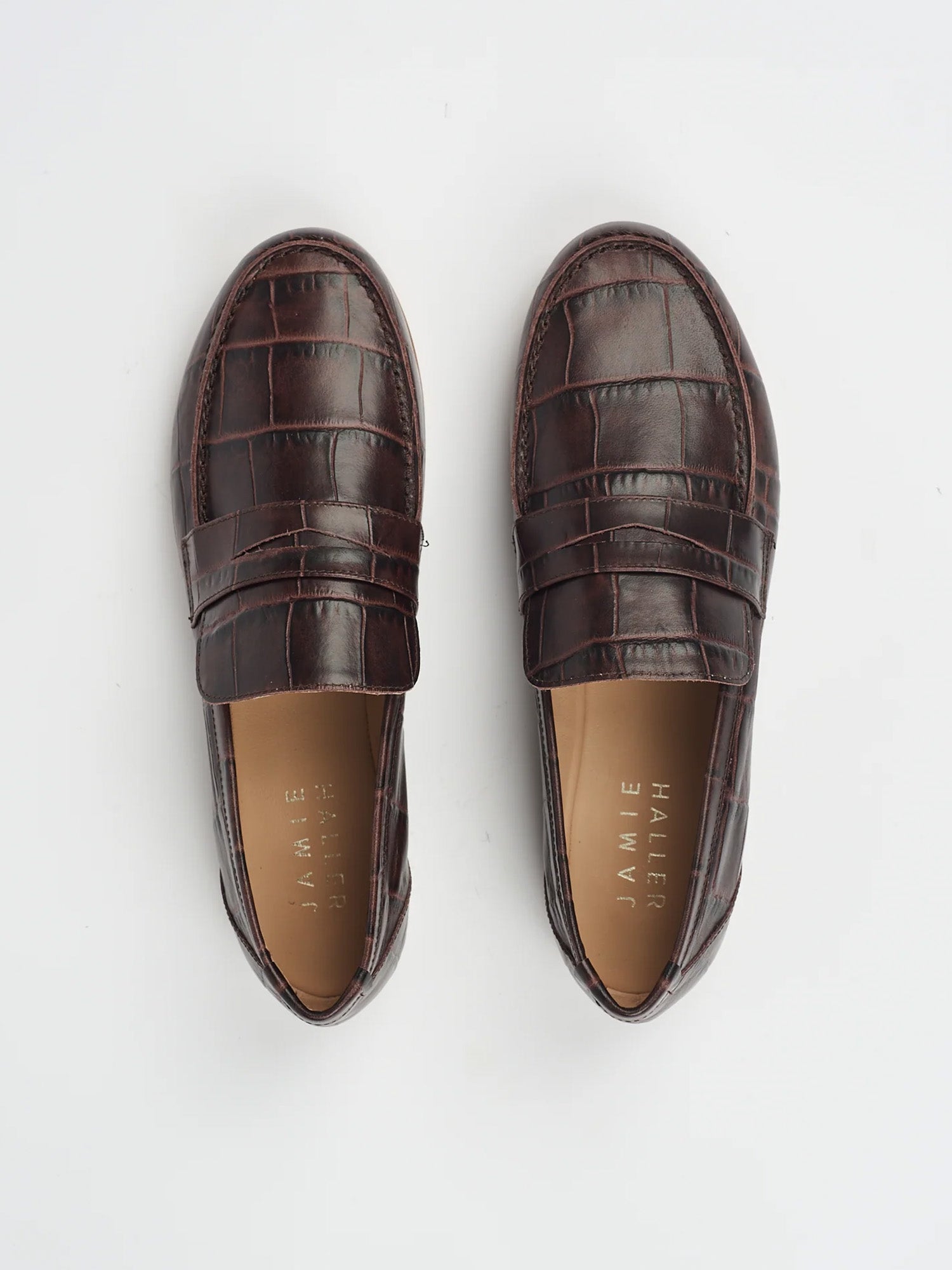 The Penny Loafer in Espresso Croc - Jamie Haller