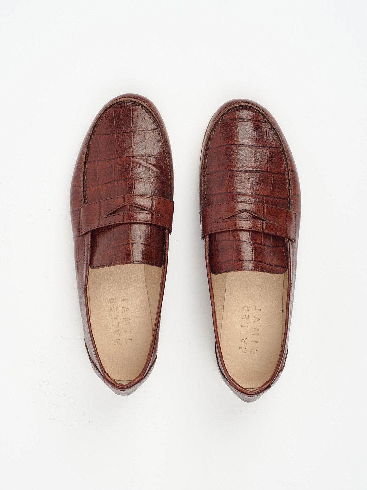 The Penny Loafer in Brown Croc - Jamie Haller
