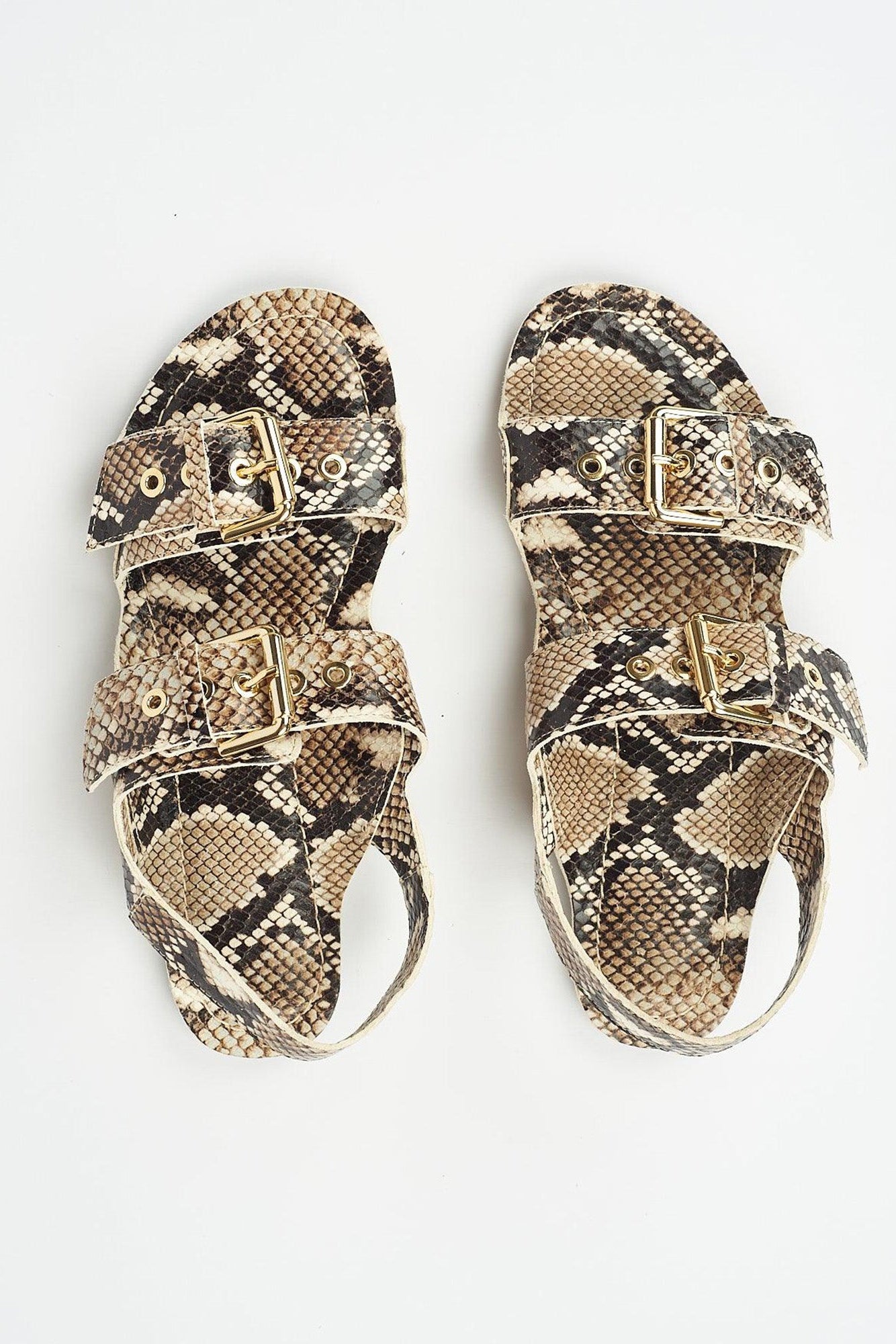 Double Buckle Sandal Python