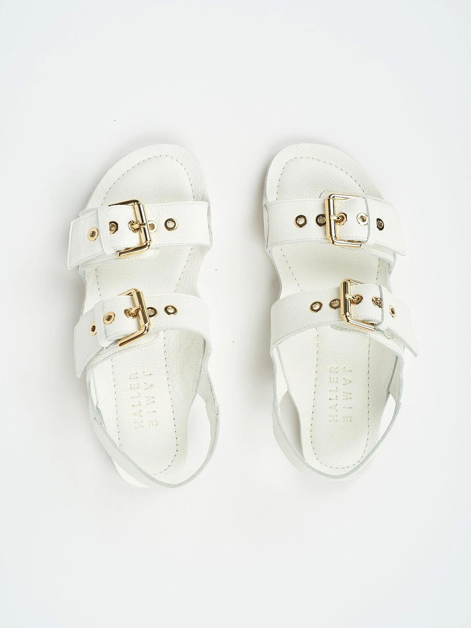 The Double Buckle Sandal in White - Jamie Haller