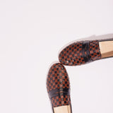 Black and Brown Woven Loafer Flat View on Angle 3