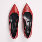 The Kitty Point Heel in Red Snake