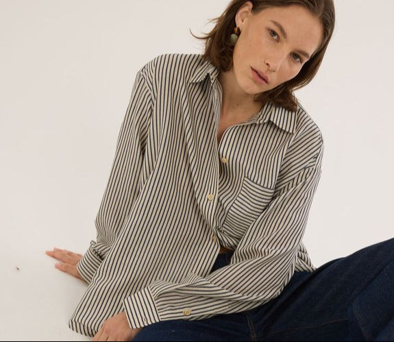 The Stripe Essential Shirt in Stone Blue