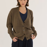 The Welt Pocket Cardigan in Khaki