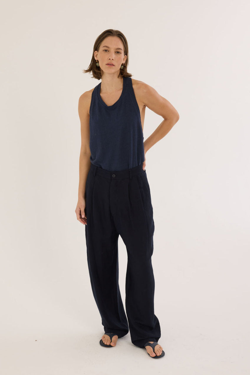 The Big Pleat Trouser in Navy