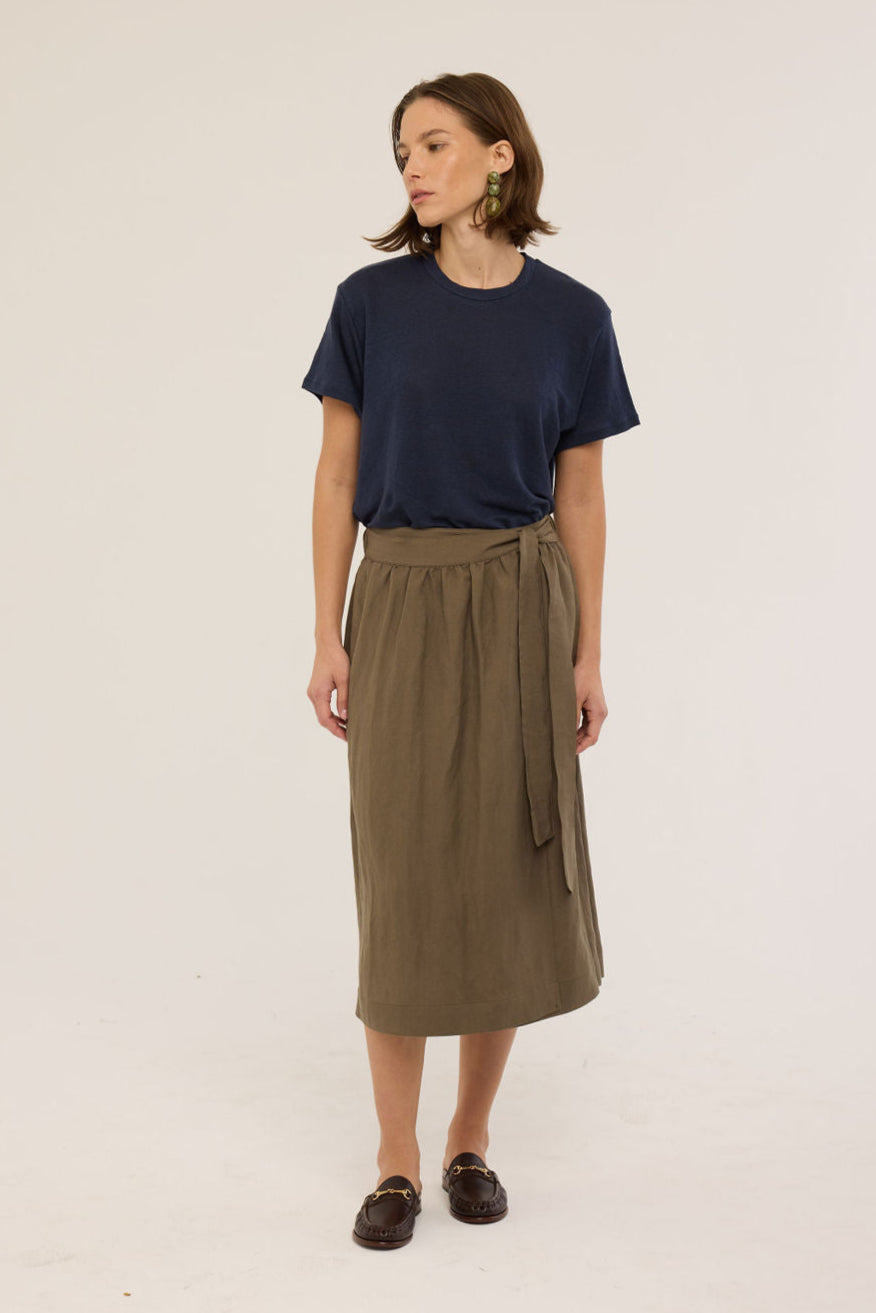 The Apron Skirt in Khaki