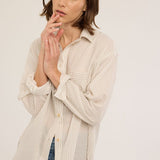 The Stripe Essential Shirt in White Tan