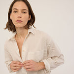The Stripe Essential Shirt in White Tan