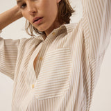 The Stripe Essential Shirt in White Tan