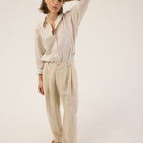 The Stripe Essential Shirt in White Tan