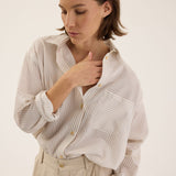 The Stripe Essential Shirt in White Tan
