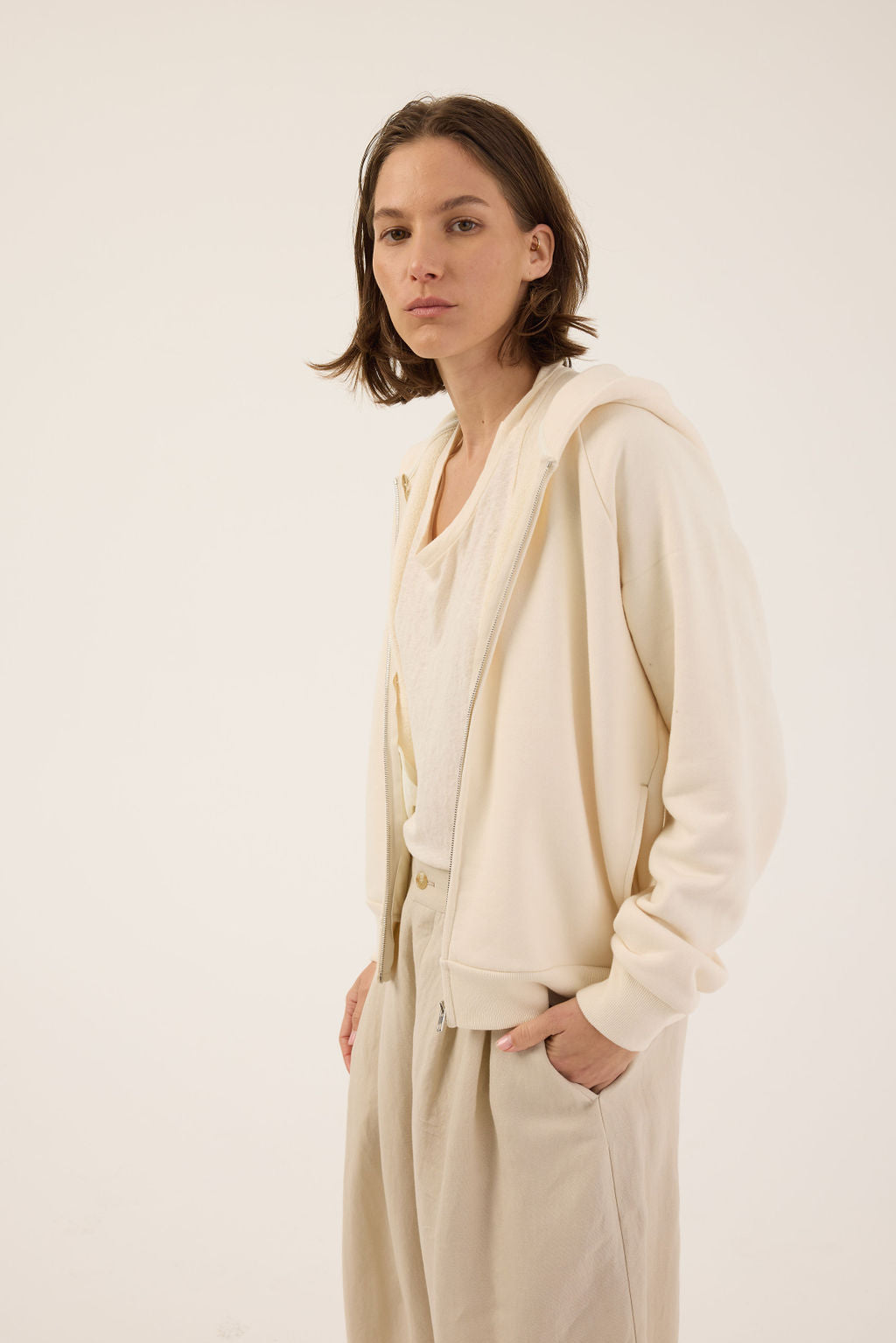 The Bird Hoodie in Natural White