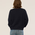 The V Fave in Cotton Cashmere in Navy
