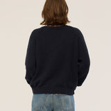 The V Fave in Cotton Cashmere in Navy