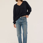 The V Fave in Cotton Cashmere in Navy